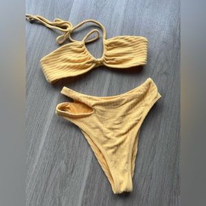 Light orange Terry cloth high waisted bikini - A&F
